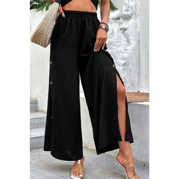 So Lovrie Pants - Button Down Wide Leg Pants